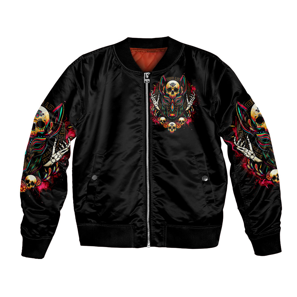 Anubis Skull Bomber Jacket Skull Anubis Don't Try To Figured Me Out - Wonder Print Shop