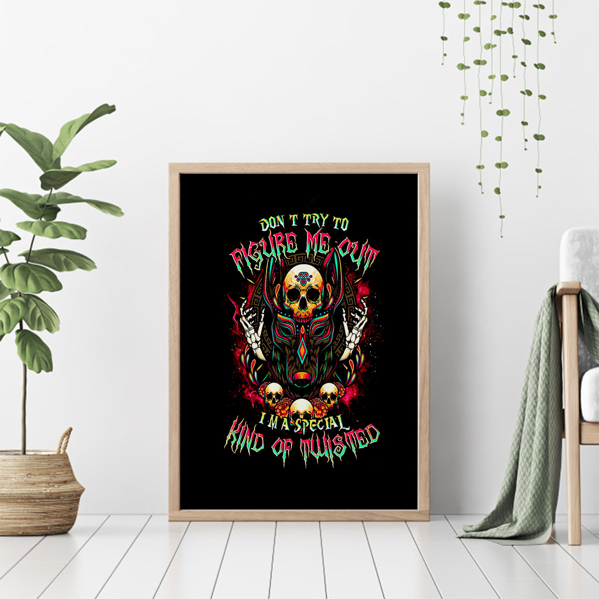 Anubis Skull Canvas Wall Art Skull Anubis Don't Try To Figured Me Out - Wonder Print Shop