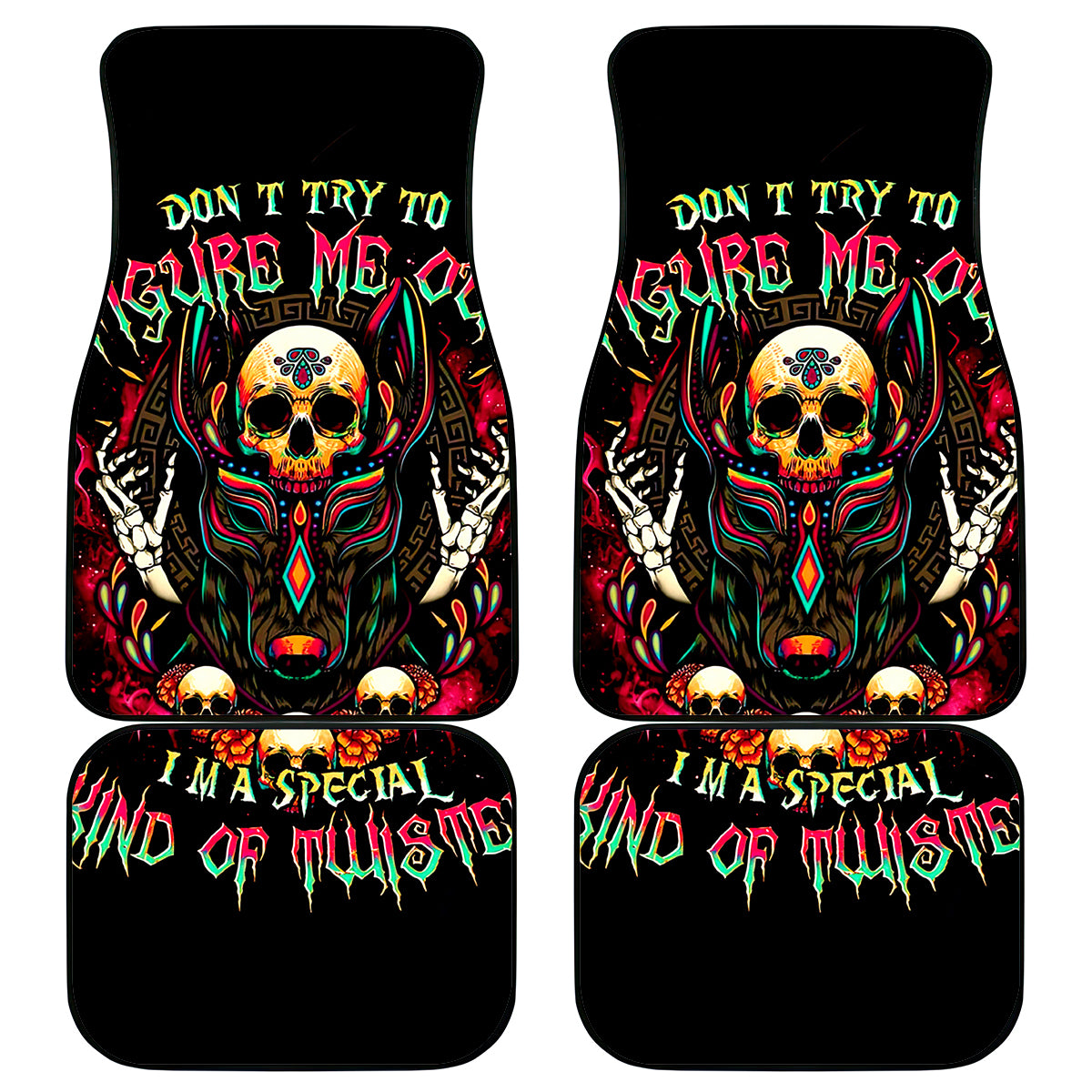 Anubis Skull Car Mats Skull Anubis Don't Try To Figured Me Out - Wonder Print Shop