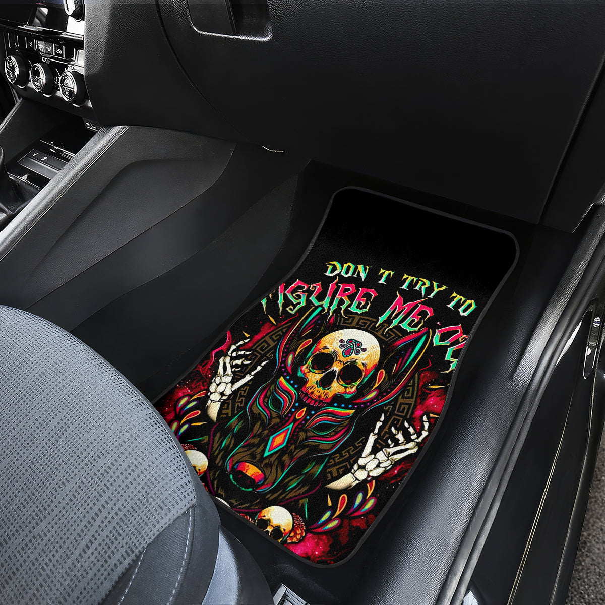 Anubis Skull Car Mats Skull Anubis Don't Try To Figured Me Out - Wonder Print Shop