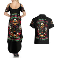 Anubis Skull Couples Matching Summer Maxi Dress and Hawaiian Shirt Skull Anubis Don't Try To Figured Me Out - Wonder Print Shop