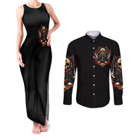 Anubis Skull Couples Matching Tank Maxi Dress and Long Sleeve Button Shirts Skull Anubis Don't Try To Figured Me Out - Wonder Print Shop