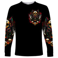 Anubis Skull Long Sleeve Shirt Skull Anubis Don't Try To Figured Me Out - Wonder Print Shop