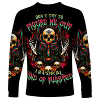Anubis Skull Long Sleeve Shirt Skull Anubis Don't Try To Figured Me Out - Wonder Print Shop