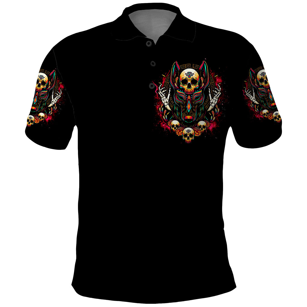 Anubis Skull Polo Shirt Skull Anubis Don't Try To Figured Me Out - Wonder Print Shop
