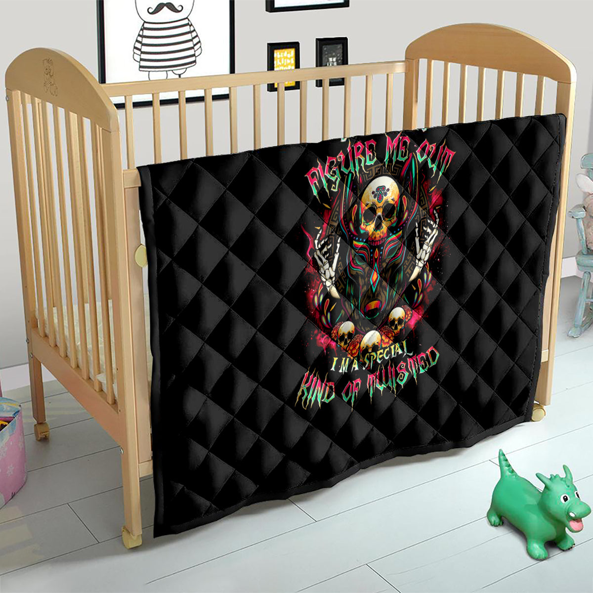 Anubis Skull Quilt Skull Anubis Don't Try To Figured Me Out - Wonder Print Shop