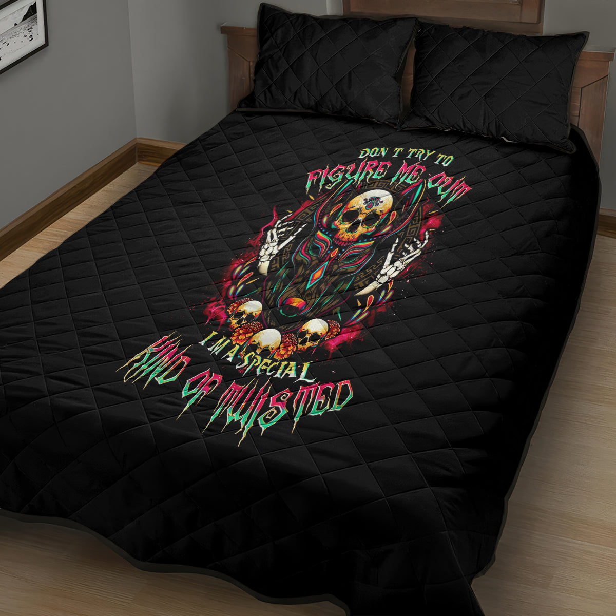 Anubis Skull Quilt Bed Set Skull Anubis Don't Try To Figured Me Out - Wonder Print Shop