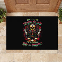 Anubis Skull Rubber Doormat Skull Anubis Don't Try To Figured Me Out - Wonder Print Shop