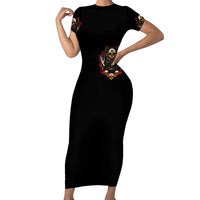 Anubis Skull Short Sleeve Bodycon Dress Skull Anubis Don't Try To Figured Me Out - Wonder Print Shop