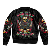 Anubis Skull Sleeve Zip Bomber Jacket Skull Anubis Don't Try To Figured Me Out - Wonder Print Shop