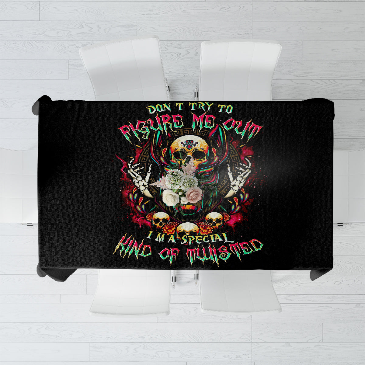 Anubis Skull Tablecloth Skull Anubis Don't Try To Figured Me Out - Wonder Print Shop