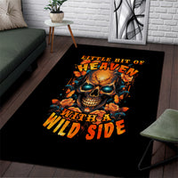 Flower Skull Area Rug Litte Bit Of Heaven With A Wild Side - Wonder Print Shop