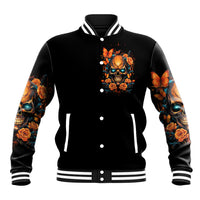 Flower Skull Baseball Jacket Litte Bit Of Heaven With A Wild Side - Wonder Print Shop