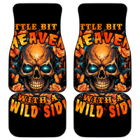 Flower Skull Car Mats Litte Bit Of Heaven With A Wild Side - Wonder Print Shop