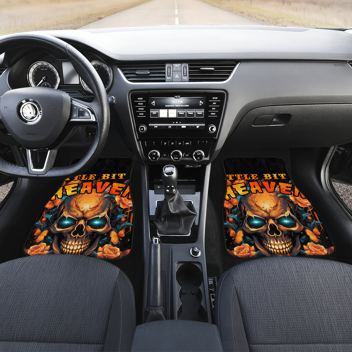 Flower Skull Car Mats Litte Bit Of Heaven With A Wild Side - Wonder Print Shop