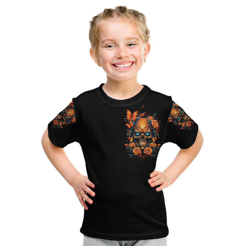 Flower Skull Kid T Shirt Litte Bit Of Heaven With A Wild Side - Wonder Print Shop