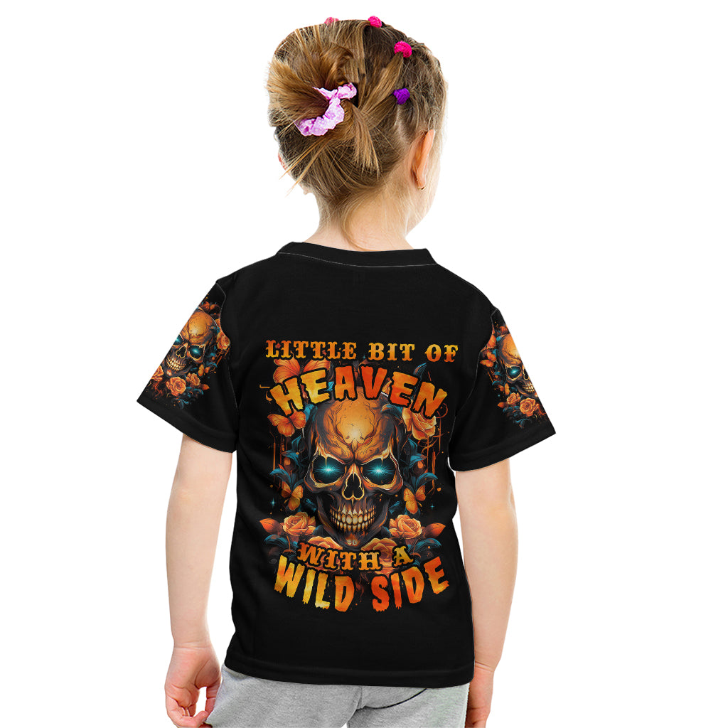 Flower Skull Kid T Shirt Litte Bit Of Heaven With A Wild Side - Wonder Print Shop