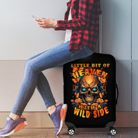 Flower Skull Luggage Cover Litte Bit Of Heaven With A Wild Side - Wonder Print Shop
