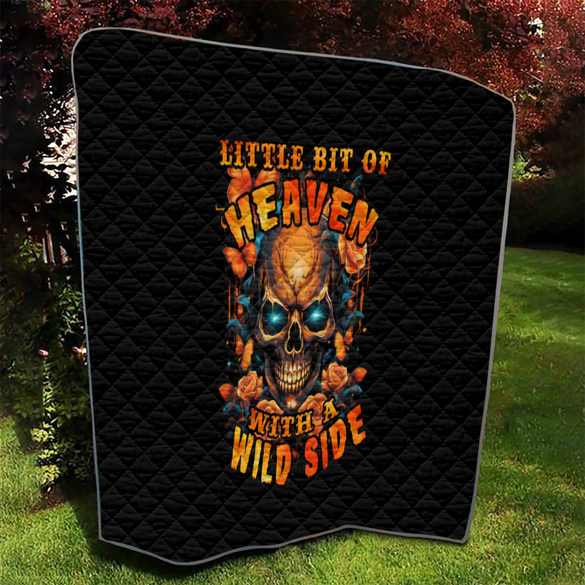 Flower Skull Quilt Litte Bit Of Heaven With A Wild Side - Wonder Print Shop