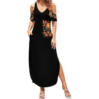 Flower Skull Summer Maxi Dress Litte Bit Of Heaven With A Wild Side - Wonder Print Shop