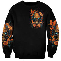 Flower Skull Sweatshirt Litte Bit Of Heaven With A Wild Side - Wonder Print Shop