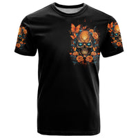 Flower Skull T Shirt Litte Bit Of Heaven With A Wild Side - Wonder Print Shop