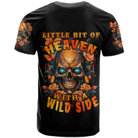 Flower Skull T Shirt Litte Bit Of Heaven With A Wild Side - Wonder Print Shop