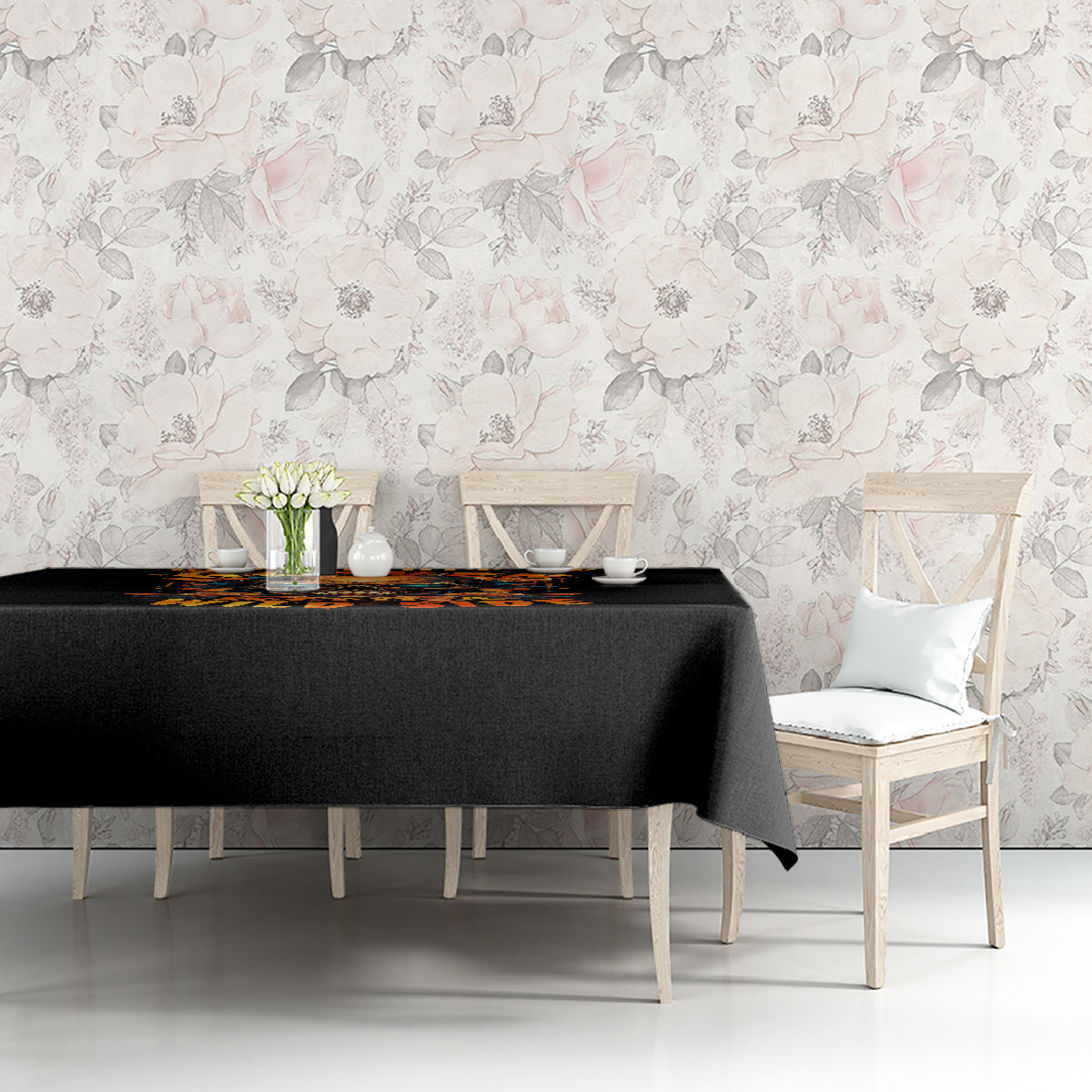 Flower Skull Tablecloth Litte Bit Of Heaven With A Wild Side - Wonder Print Shop