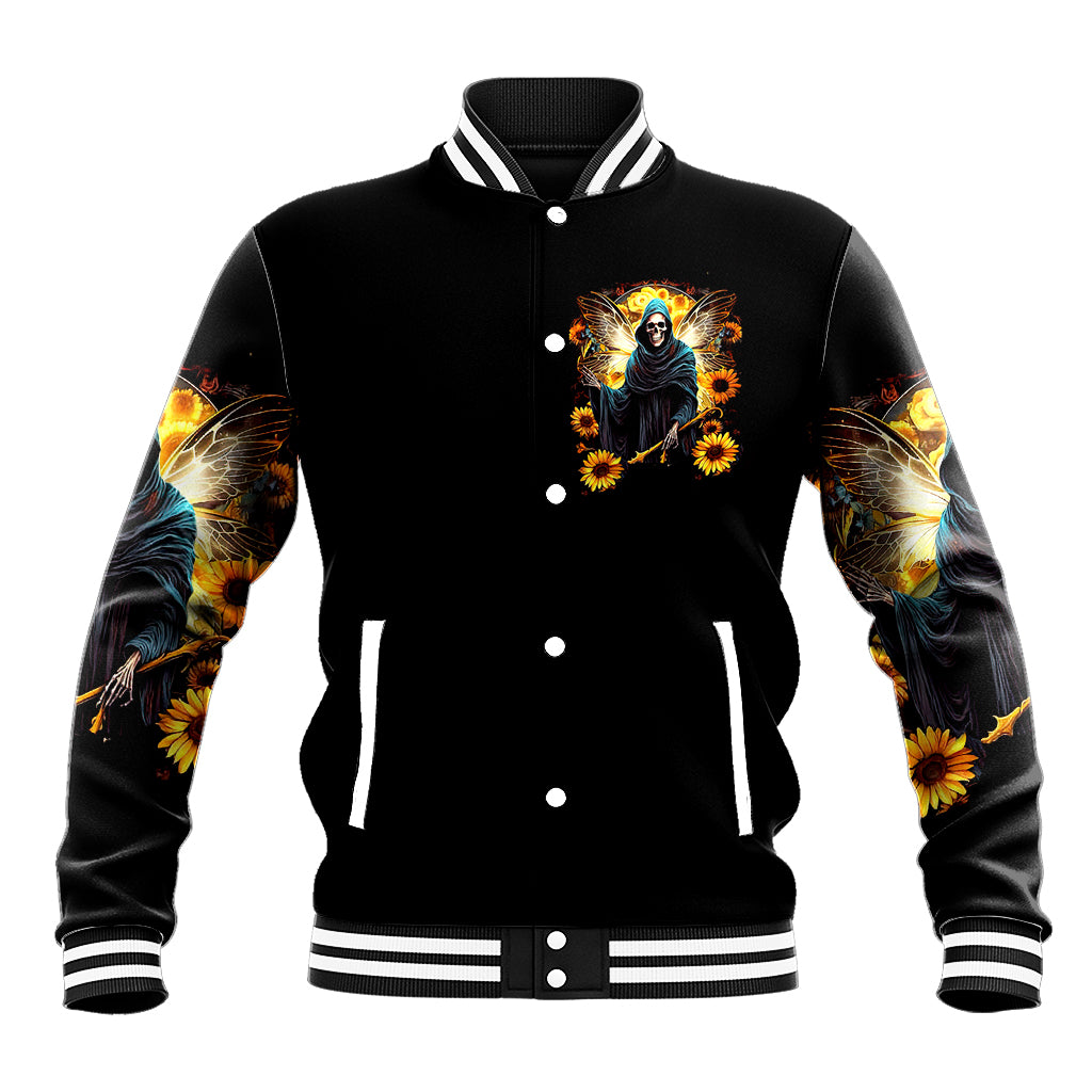 Fairy Death Skull Baseball Jacket Mess With Me I'll Let Karma Do It's Job - Wonder Print Shop