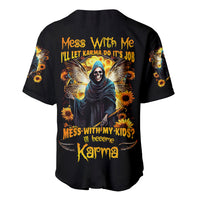 Fairy Death Skull Baseball Jersey Mess With Me I'll Let Karma Do It's Job - Wonder Print Shop