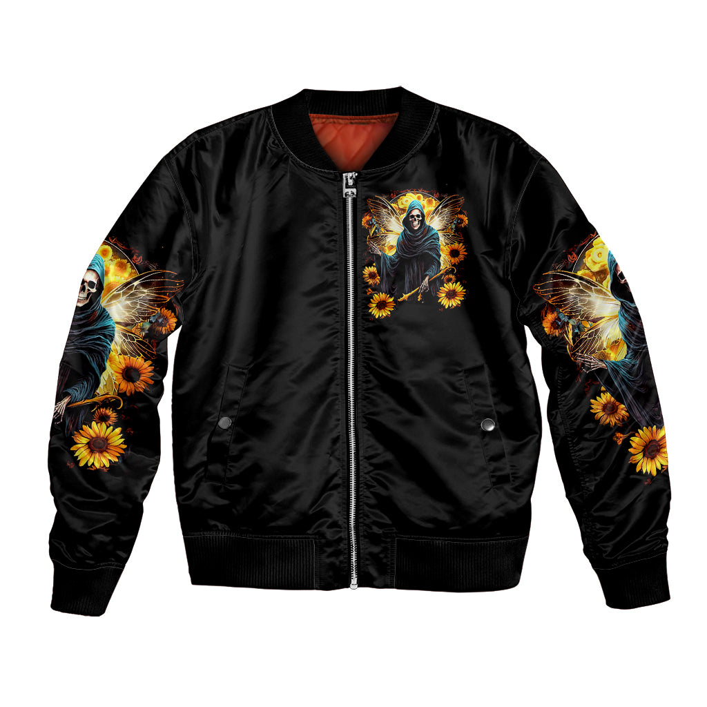 Fairy Death Skull Bomber Jacket Mess With Me I'll Let Karma Do It's Job - Wonder Print Shop