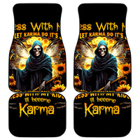 Fairy Death Skull Car Mats Mess With Me I'll Let Karma Do It's Job - Wonder Print Shop