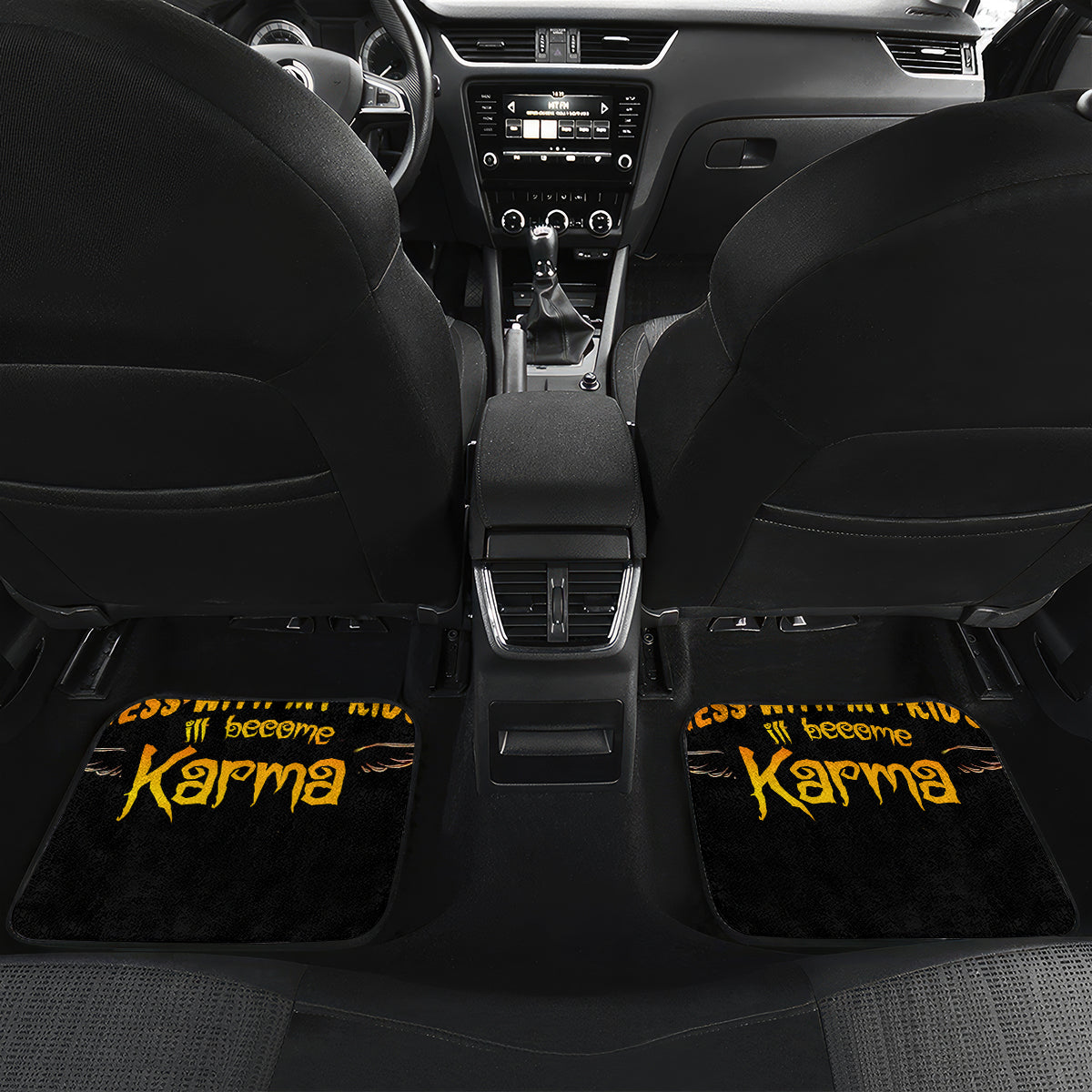 Fairy Death Skull Car Mats Mess With Me I'll Let Karma Do It's Job - Wonder Print Shop