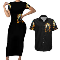 Fairy Death Skull Couples Matching Short Sleeve Bodycon Dress and Hawaiian Shirt Mess With Me I'll Let Karma Do It's Job - Wonder Print Shop