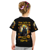 Fairy Death Skull Kid T Shirt Mess With Me I'll Let Karma Do It's Job - Wonder Print Shop