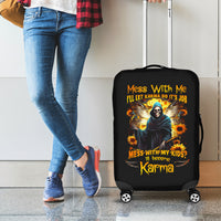 Fairy Death Skull Luggage Cover Mess With Me I'll Let Karma Do It's Job - Wonder Print Shop