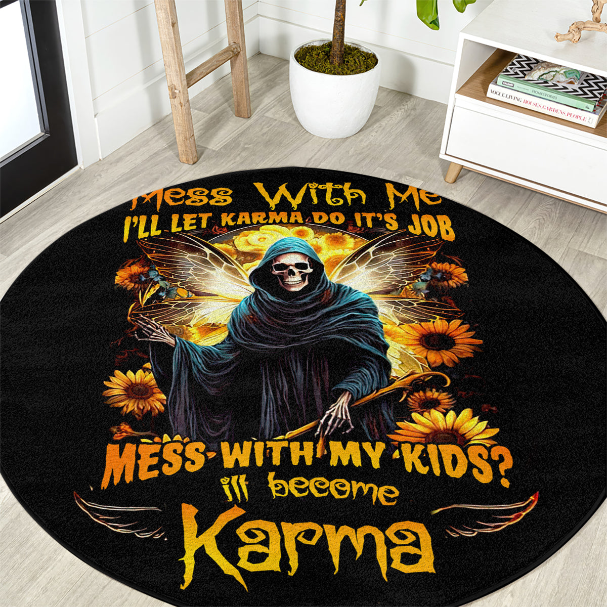 fairy-death-skull-round-carpet-mess-with-me-ill-let-karma-do-its-job