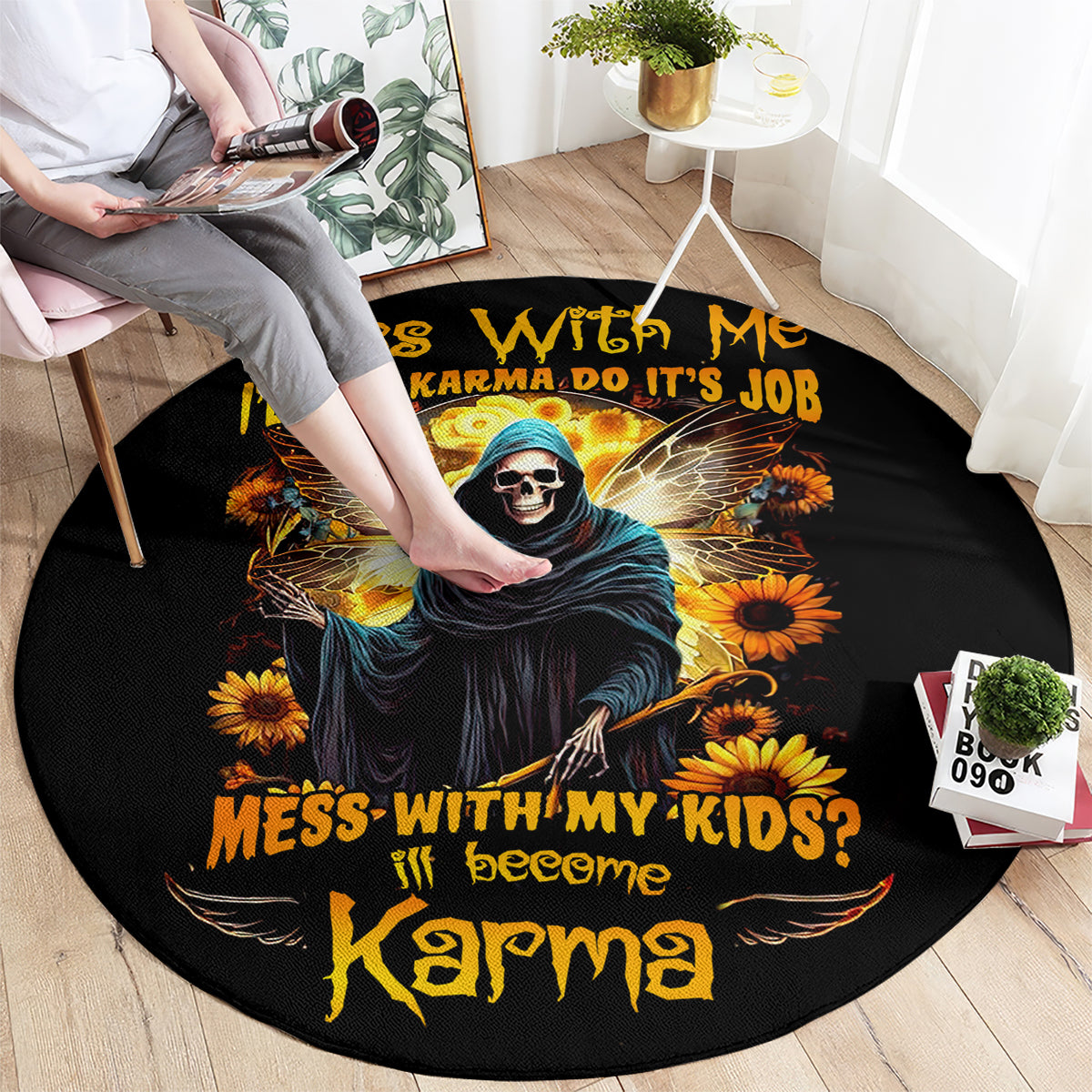 fairy-death-skull-round-carpet-mess-with-me-ill-let-karma-do-its-job