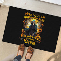 Fairy Death Skull Rubber Doormat Mess With Me I'll Let Karma Do It's Job - Wonder Print Shop