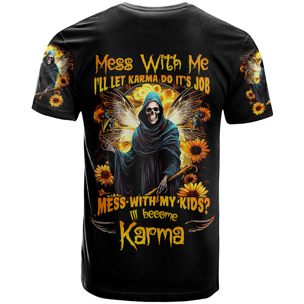 Fairy Death Skull T Shirt Mess With Me I'll Let Karma Do It's Job - Wonder Print Shop