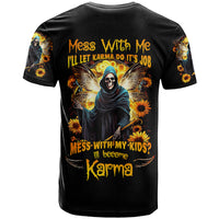 Fairy Death Skull T Shirt Mess With Me I'll Let Karma Do It's Job - Wonder Print Shop
