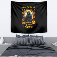 Fairy Death Skull Tapestry Mess With Me I'll Let Karma Do It's Job - Wonder Print Shop