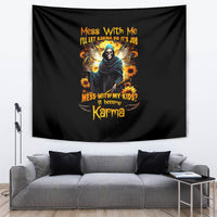 Fairy Death Skull Tapestry Mess With Me I'll Let Karma Do It's Job - Wonder Print Shop