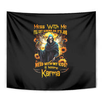 Fairy Death Skull Tapestry Mess With Me I'll Let Karma Do It's Job - Wonder Print Shop