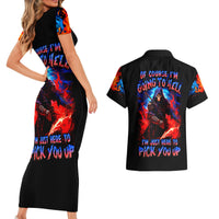 Death Skull Couples Matching Short Sleeve Bodycon Dress and Hawaiian Shirt Of Course I'm Going To Hell - Wonder Print Shop