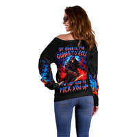 Death Skull Off Shoulder Sweater Of Course I'm Going To Hell - Wonder Print Shop