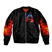 Death Skull Sleeve Zip Bomber Jacket Of Course I'm Going To Hell - Wonder Print Shop