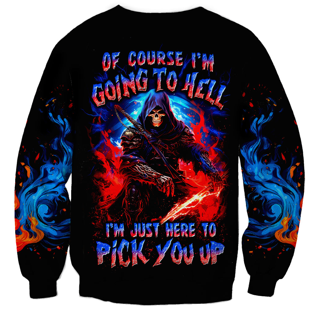 Death Skull Sweatshirt Of Course I'm Going To Hell - Wonder Print Shop