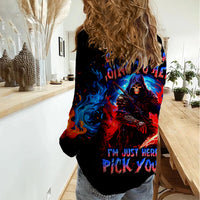 Death Skull Women Casual Shirt Of Course I'm Going To Hell - Wonder Print Shop