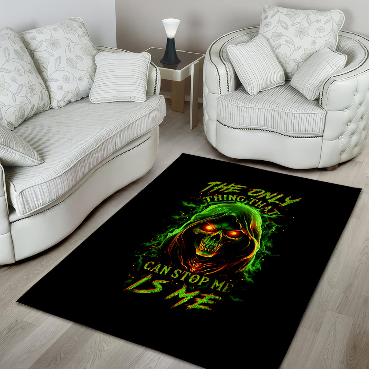 Fire Death Skull Area Rug The Only Thing That Can Stop Is Me - Wonder Print Shop